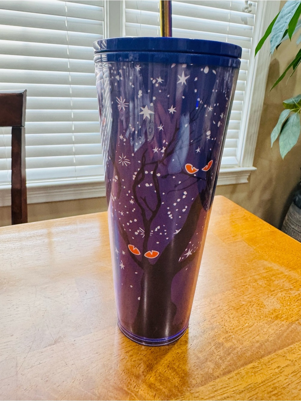 Starbucks Halloween 2022 Purple Tree with Eyes Stars Tumbler - No straw